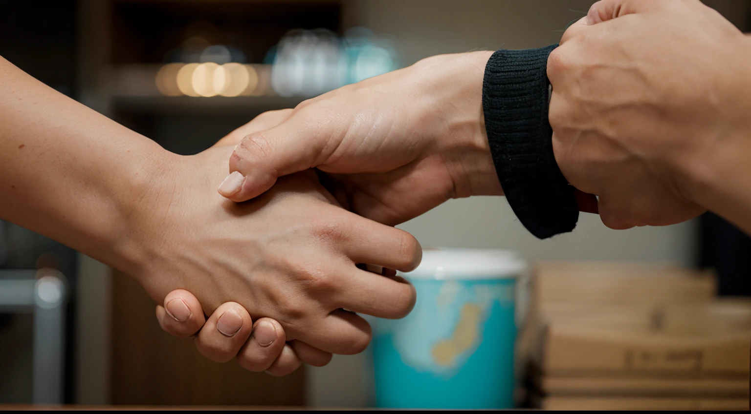 por favor, create an image with an emphasis on a handshake