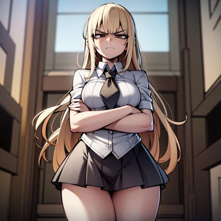 score_9, score_8_up, score_7_up, rating_explicit, masterpiece, best quality,high quality,highres,very aesthetic, absurdres, high detailed,optimal lightning,4k,8k wallpaper, source_anime, uncensored,official art, official style, megami magazine,BREAK,1girl,hornetKC, breasts,grey eyes,long hair, skirt, white shirt, necktie, sleeveless, collared shirt, belt, dress shirt, sleeveless shirt,open legs,unamused,confused,disappointed,embarrassed,looking away,standing,sex,dark alleyway, wall,pov,