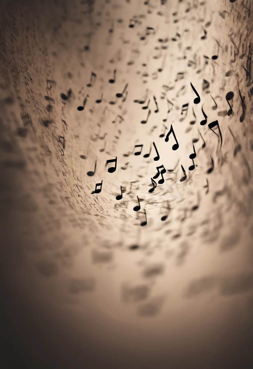 An aesthetic wallpaper featuring a minimalist, abstract design composed of musical notes scattered across the image, creating a visually pleasing composition.