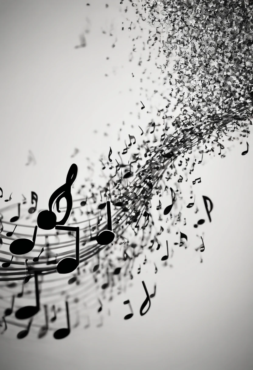 An aesthetic wallpaper featuring a minimalist, abstract design composed of musical notes scattered across the image, creating a visually pleasing composition.
