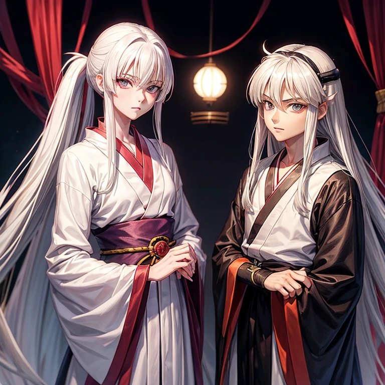 Sesshoumaru personagem do anime inuYasha,junto com Byakuia personagem do anime Bleach e Itachi personagem do anime Naruto,vestidos como nerds