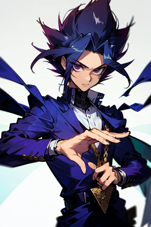 um homem com cabelo liso amarado com roupa rox