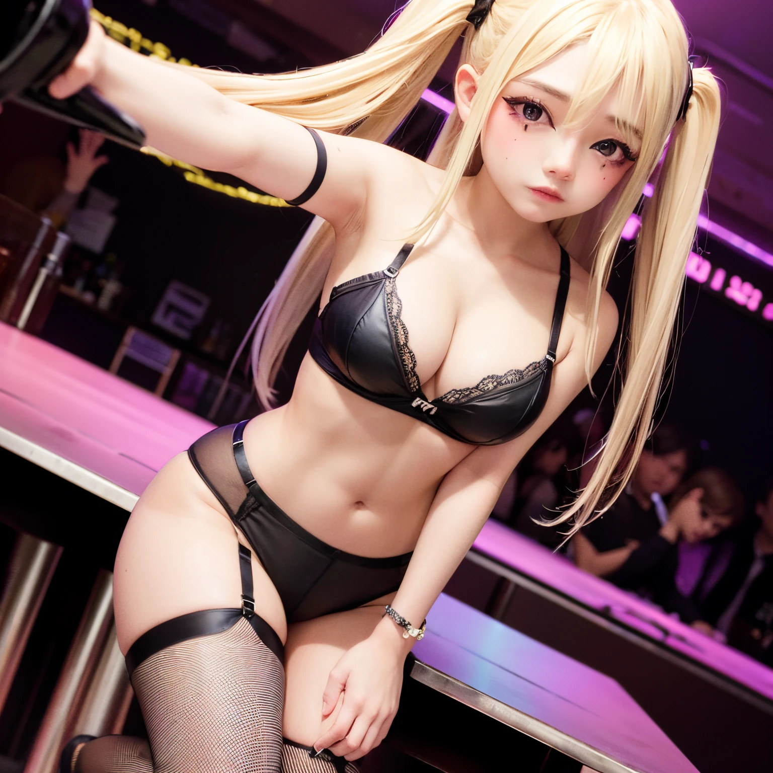 Bar dancing in lingerie at the stripclub