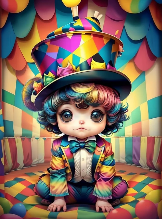(cute baby cricket with top hat in a circus tent),(melhor pose),(best angle), (better expression), Eduardo Kobra acolchoamento ,multidimensional geometric wall PORTRAIT, arte, Chibi,
Yang08k, lindo, Colouring,
Primary works, qualidade superior, melhor qualidade, Arte Oficial, Beautiful and Aesthetic, pelos coloridos,