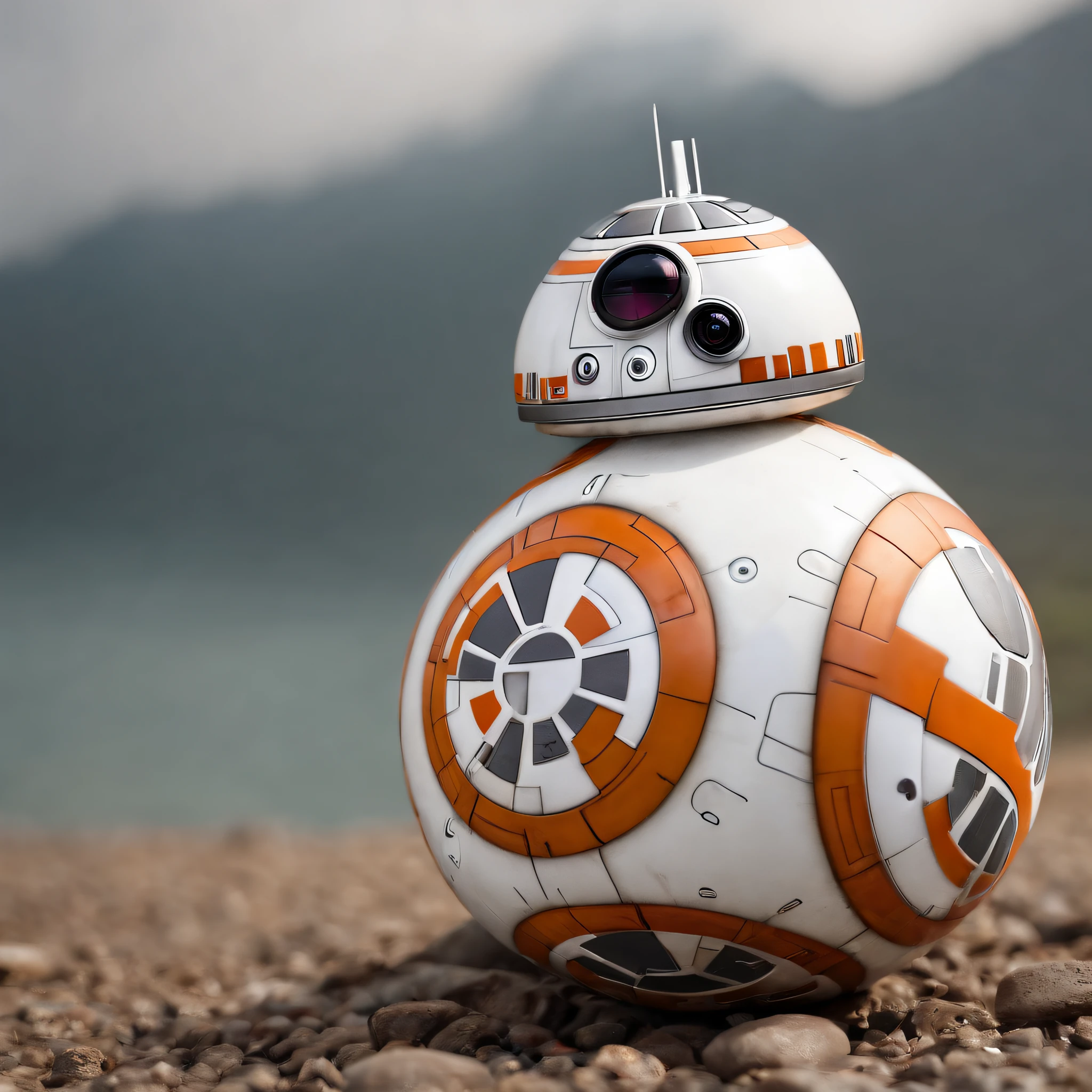 a full body of BB8 Droid ,intrinsic details,masterpiece,hyper realistic, hd, 8k