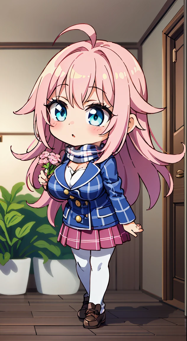(masutepiece, Best Quality, Perfect Anatomy, High quality:1.4), nice hand, Perfect hands, Detailed beautiful hands, Large_filesize, fulcolor, hight resolution, symmetric, exceptional, Best aesthetic, newest, Anime, very beautiful detailed body, (Chibi, Full body:1.6),
BREAK,
BREAK,
1 beautiful girl, (17 years old girl),Solo,(Cute:1.5),(Chibi:0.6),(kawaii:1.5),(Lori:0.5),BREAK,(17 years old girl), 1 beautiful girl,Very detailed,colourfull,highest details,Clear skin,Beautiful skin,Shy,Very detailed,colourfull,highest details,BREAK,Clear skin,Beautiful skin,Shy skin,BREAK,{Heterochromia,blue eyess,Green eyes,PUPILS SPARKLING:1.9},star eye silhouette,BREAK,(Pink hair, Medium length:1.4),(Twin braids,A little curly hair,Princess Cut, crossed bangs:1.3),(Big breasts,Beautiful breasts,Large breasts:1.5),(long eyelashes, Double eyelids:1.2),Solo,gleaming skin, Clear skin, Beautiful skin,(best quality face),(Top quality glowing eyes),(Doya face,brave face:1.45), BREAK, (dark navy theme:1.3), (Please wear a navy blue duffel coat over your school uniform........、Only the hem of the skirt is exposed:1.4), (Black and white plaid pleated skirt:1.1), ((Dark brown pantyhose, lowfers):1.2),
BREAK (Pink Theme:1.3), (pink plaid knit scarf:1.4),
BREAK,(day), a closed mouth,(architecture, building, Choker,
The room is decorated with chairs that resemble decorated cakes and a pretty pastel color base. A woman in a dress, sitting on a chair, holding a bouquet of flowers. A beautiful face and brightly colored shining eyes. She wears elaborate and delicate ornaments and dresses. Room decorated for a festive party,Waterfall,depth of fields,
BREAK,wakame,wakame,wakame,(Cowboy Shot:1.4),
BREAK,(Blurry background:1.3),(absurderes, hight resolution, Super Detail Art),cel shading,Clear Color, Lonely optical effect, Beautiful pictures, Bright glow, mystic atmosphere,(Close-up of girl:1.1), Mystical light particle effect,manga influence, clean line drawings,
