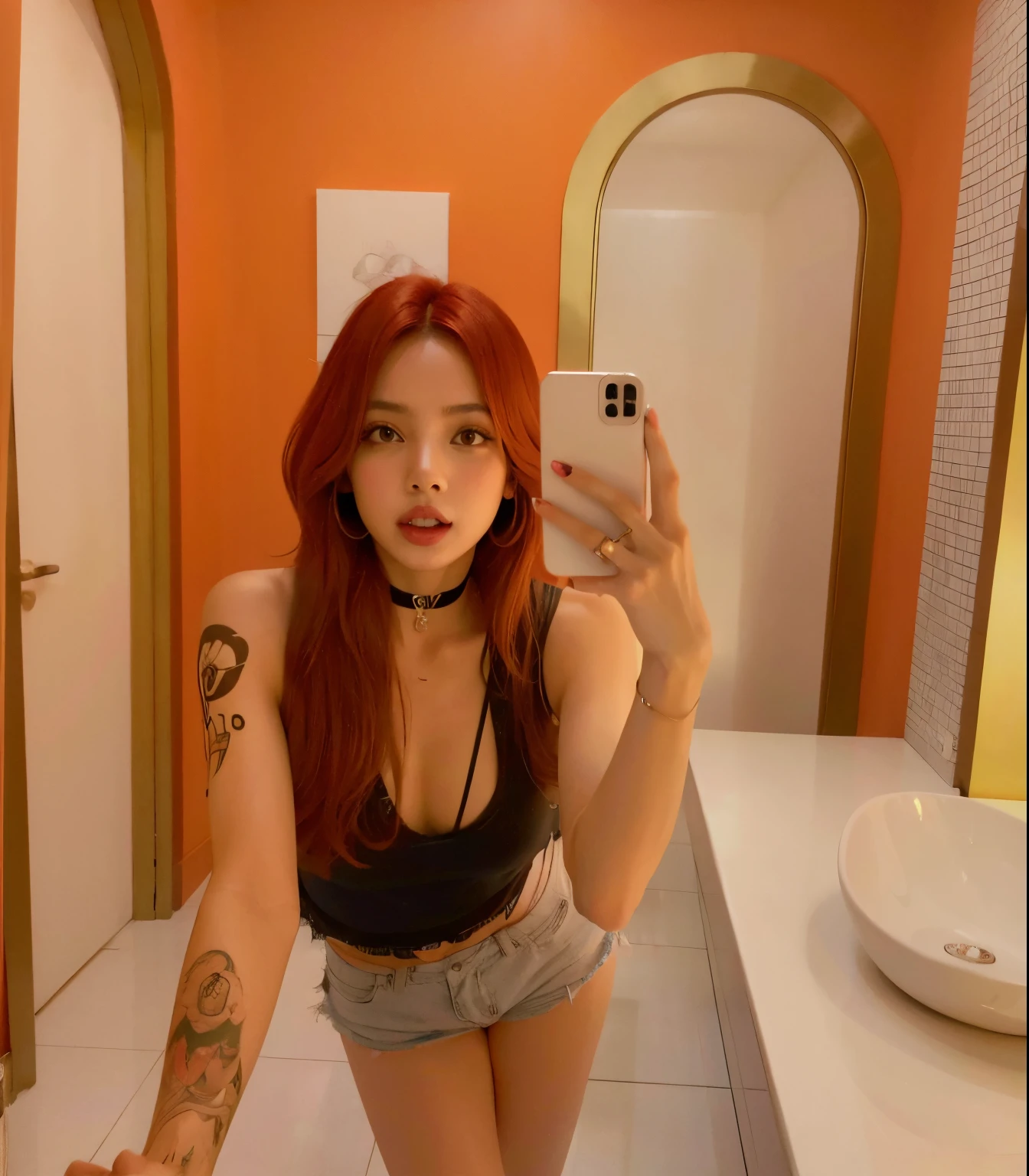 A girl fully nude with perfect breasts and pussy((masterpiece)), (best quality), (highres), original, extremely detailed 8K, (photorealistic:1.4), (((small breasts))), (super small breasts), equal breasts, short hair,