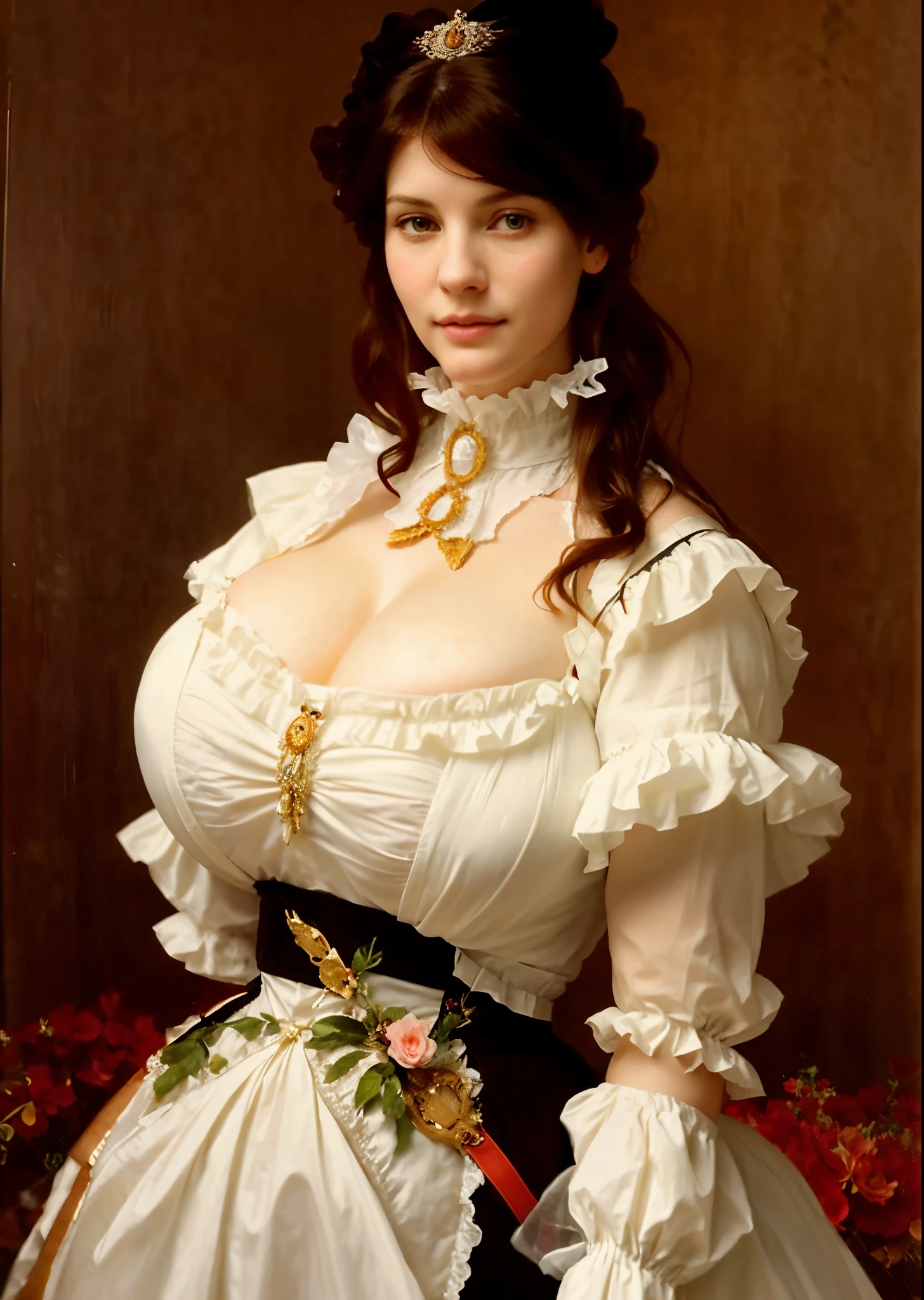 liv tyler with very huge boobs in a white dress, beautiful character painting, inspired by Franz Xaver Winterhalter, a beautiful victorian woman, portrait of ta, victorian era painting, victorian female portrait, a beautiful woman in white, charles sillem lidderdale, fantasy victorian art, art of edouard bisson, by Karl Bryullov, victorian lady