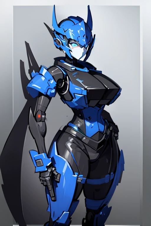 masterpiece, best quality, singular blue eye, security, riot armor, robot girl