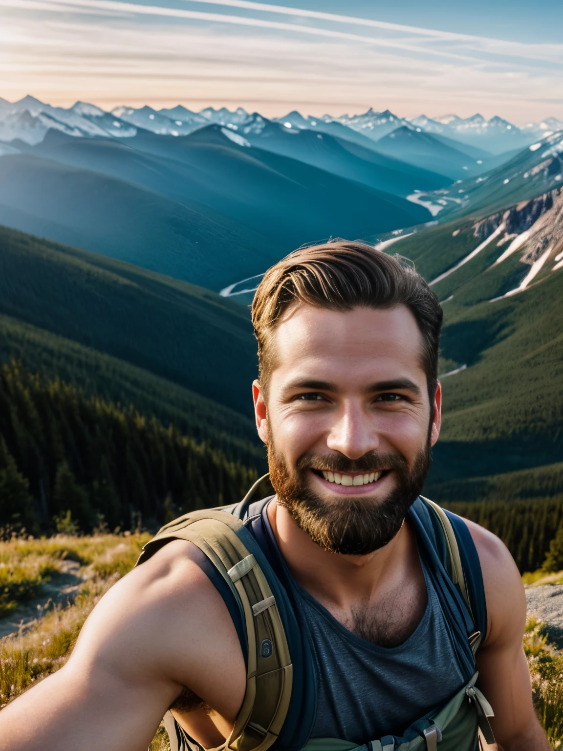 handsome male with medium beard