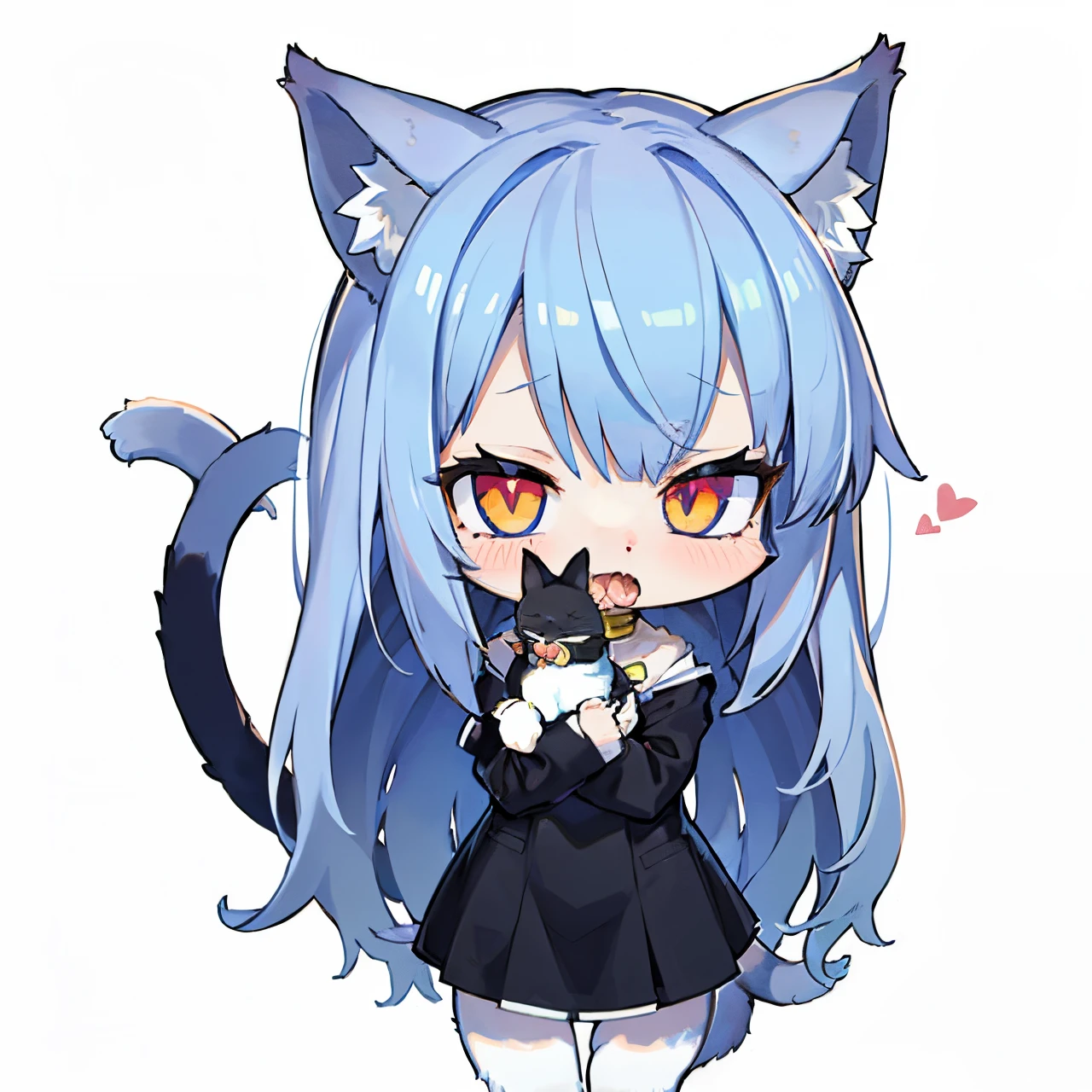 (AHEGAO) anime girl with blue hair and cat ears holding a black cat, cute anime catgirl, anime catgirl, anime moe artstyle, anime girl with cat ears, holo is a wolf girl, cute!! chibi!!! catgirl, beautiful anime catgirl, nekomimi, very beautiful anime cat girl, anime cat, holo if a wolf girl (SNFW)