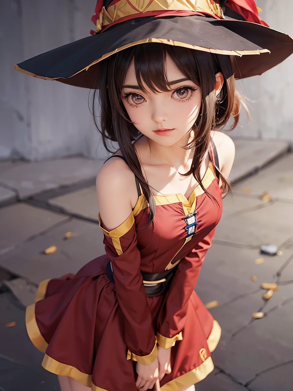 Realistic, megumin (konosuba), masterpiece, high detail, high quality,