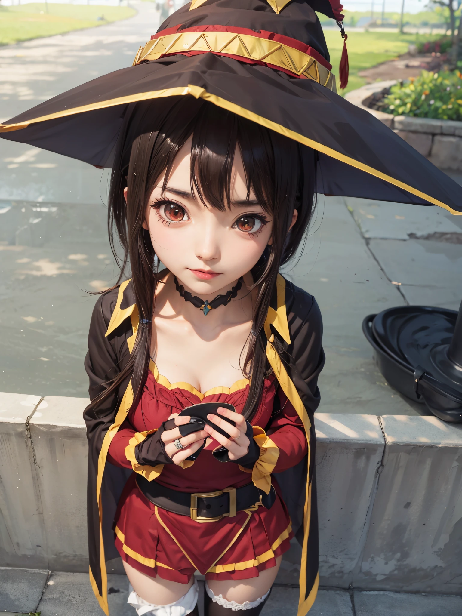 Realistic, megumin (konosuba), masterpiece, high detail, high quality,
