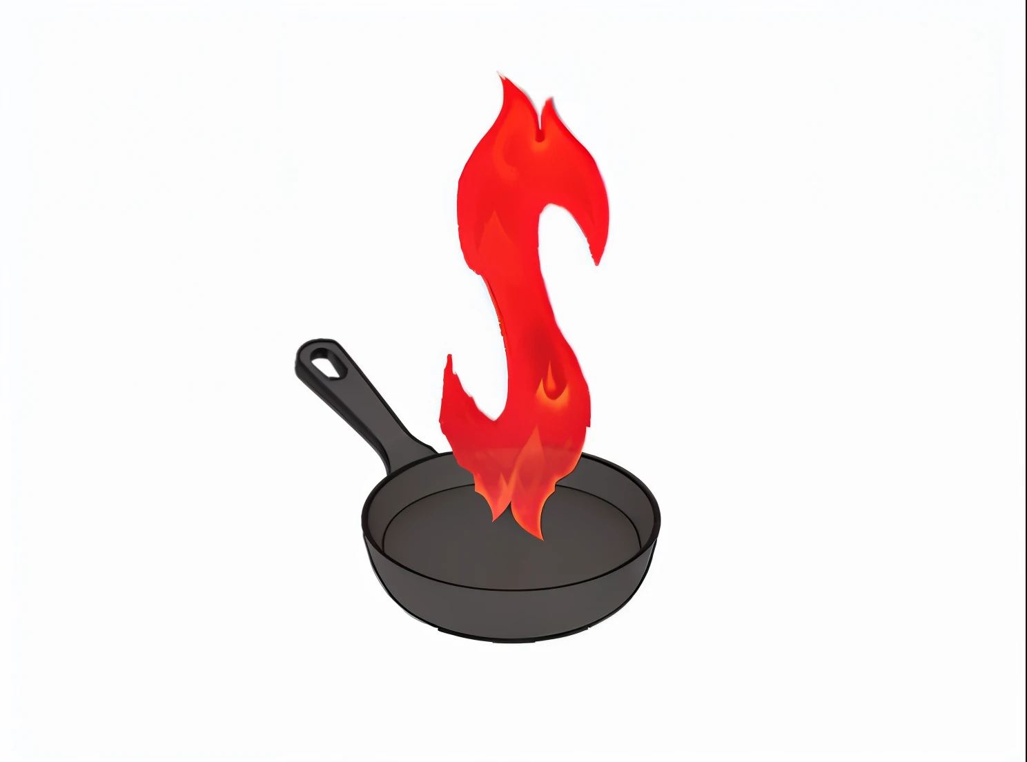 make a more realistic pan by releasing flames in the shape of the letter S with a dark background