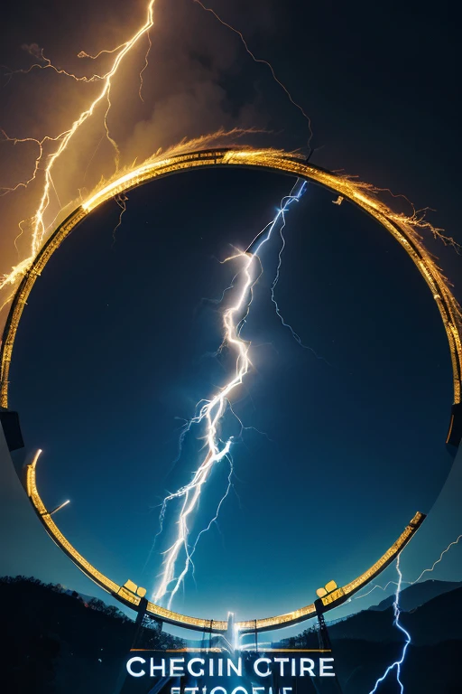 logo with a bright blue background and golden lightning in the center, representing electrical energy. Beneath the lightning, in capital letters, the name of the electrician service company in a modern, stylish font.