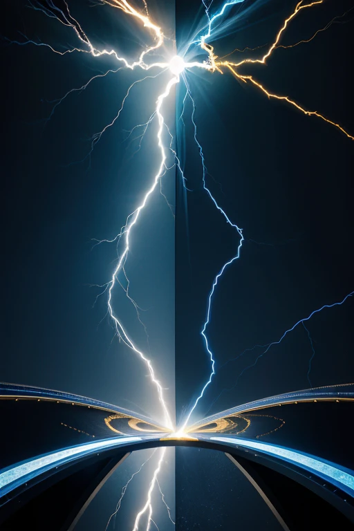 logo with a bright blue background and golden lightning in the center, representing electrical energy. Beneath the lightning, in capital letters, the name of the electrician service company in a modern, stylish font.