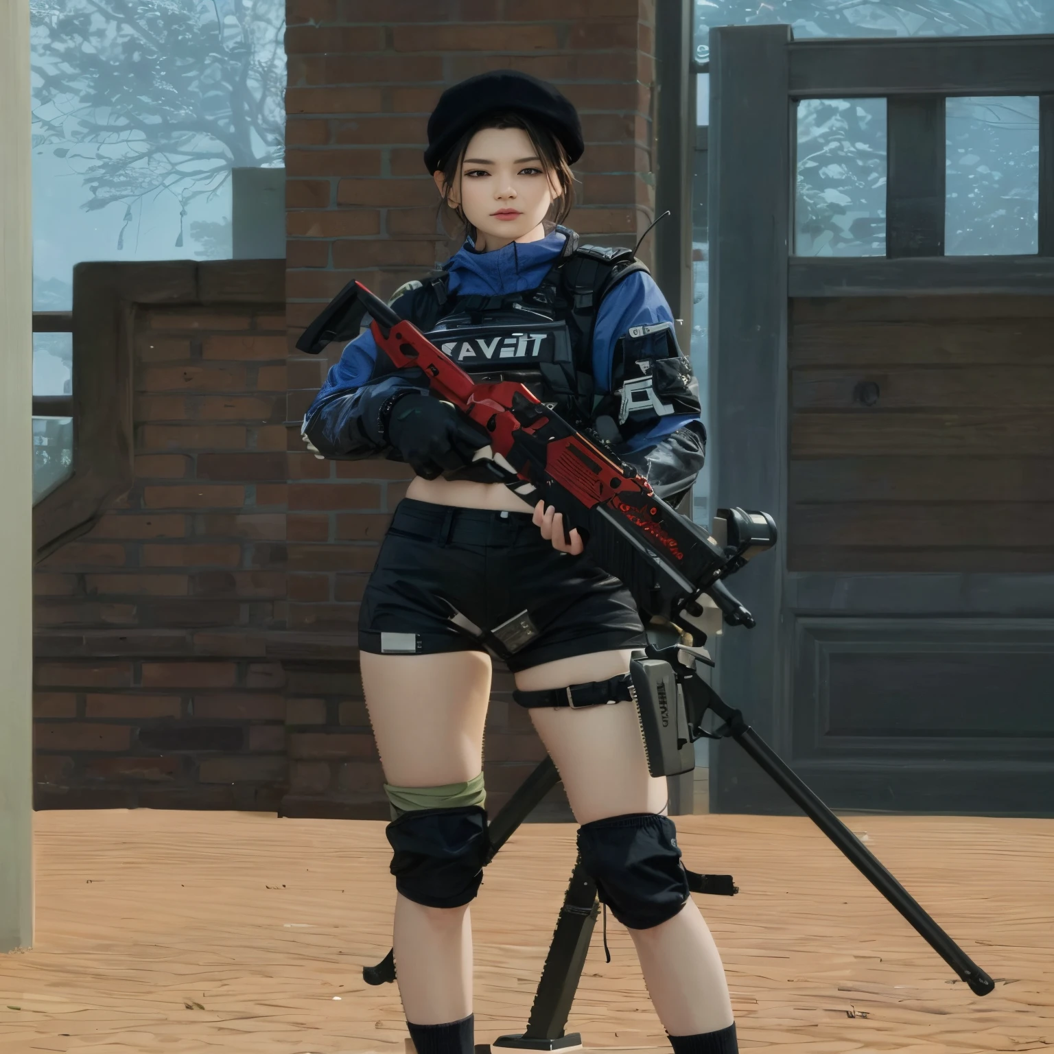 Make this to real person with masterpiece quality, max out details,