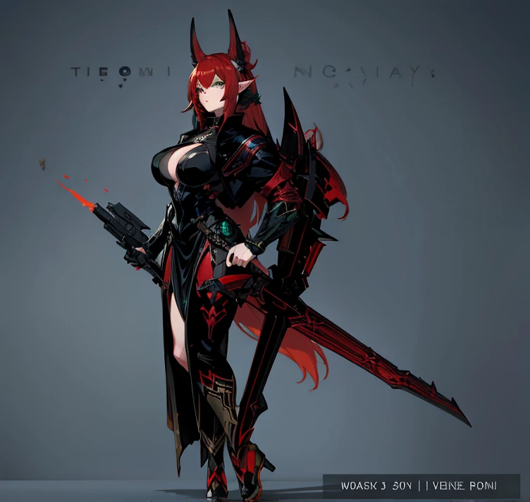 Fire horns, cyberpunk, armor in the style of Horizon Zero Dawn, Red-haired girl, fiery, green eyes, pigtails, a wreath of fire horns on her head, barbarian, a huge techno cannon in her hands, a huntress, bones on the body, insect plates, chitin, fur, small bones, light bones and red fur on the shoulders, dark leather stockings made of strips of cut leather on the legs, ropes and light bones on the body, thin panties, a small bra made of bones, bright red hair, jewelry made of horns, a fur gun. Instead of underpants, rope, bones and chitin, fur shoulder pads and with chitin, a tail of hair on the back of the head, a short haircut, a bionic cannon in the form of the mouth of a wolf, shark, dragon look up. The girl has green eyes, a playful look, a good-natured smile, a neat nose, tight panties, tight thongs, mini-underwear, leaky underwear, torn fabrics, a lot of torn fabrics, a lot of holes in fabrics, a cannon with a monster's head, a cannon barrel in the form of a monster, a flame bursts out of her mouth, a portal in a cannon. The girl has short hair, a ponytail at the back is short and looks up, fur shoulder pads, a jacket on the shoulders, a torn bra, the pubis is open, diagonal straps all over the body, powerful energy escapes from the open toothy mouth of a cannon, a bird's skull on a girl's belly, tattoos, vertebrae on the edges of stockings, cyberpunk, ethnic style of clothing, vintage clothes, worn, prehistoric style, prehistoric jacket, elbow pads made of insects, chitinous cannon, bionic cannon, torn jacket sleeves, chitinous plates on the jacket, flame flashes, cyberpunk, the whole cyberpunk style, a lot of technology, technologies of the future, futurism, science fiction, fantasy, wildness, sexuality, emphasized eroticism, cold lighting, flames from everywhere, a lot of fire, bones on the shoulders, small details on the shoulders, a skull on the belt, the girl has curly hair, tattoos on her face, maximum nudity, diagonals, caveman, prehistoric image,