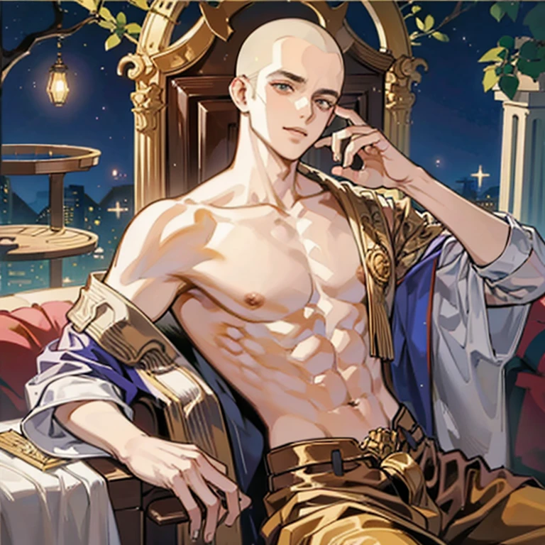 Licking My Dick、Marble statue of the goddess of the moon、silber hair、Top-down perspective、cum on chest