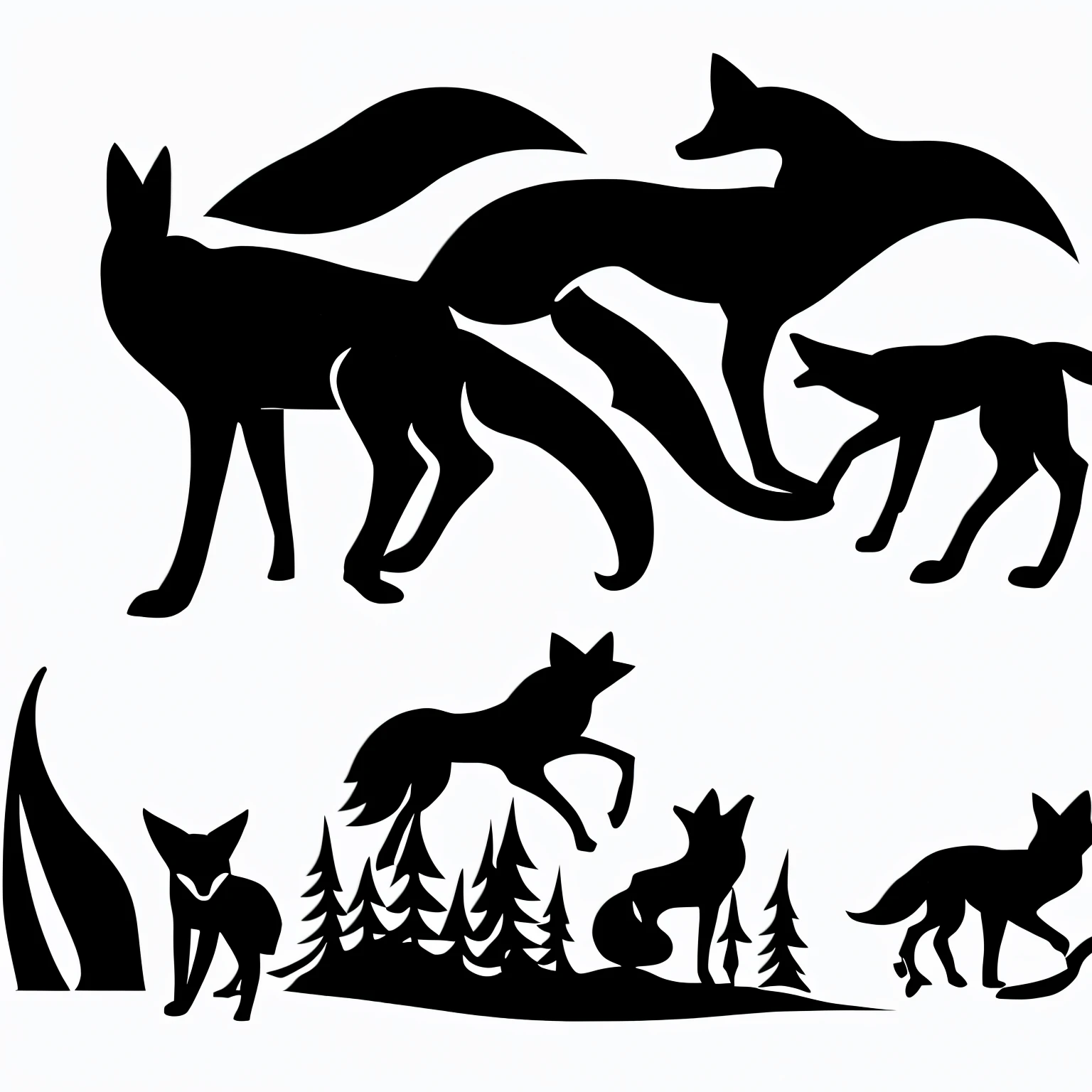 logo silhouette renard qui saute avec écrit « FOXTRAIL » dans la forme