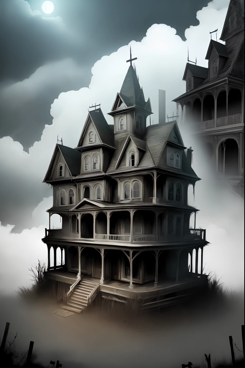 YouTube thumbnail haunted house