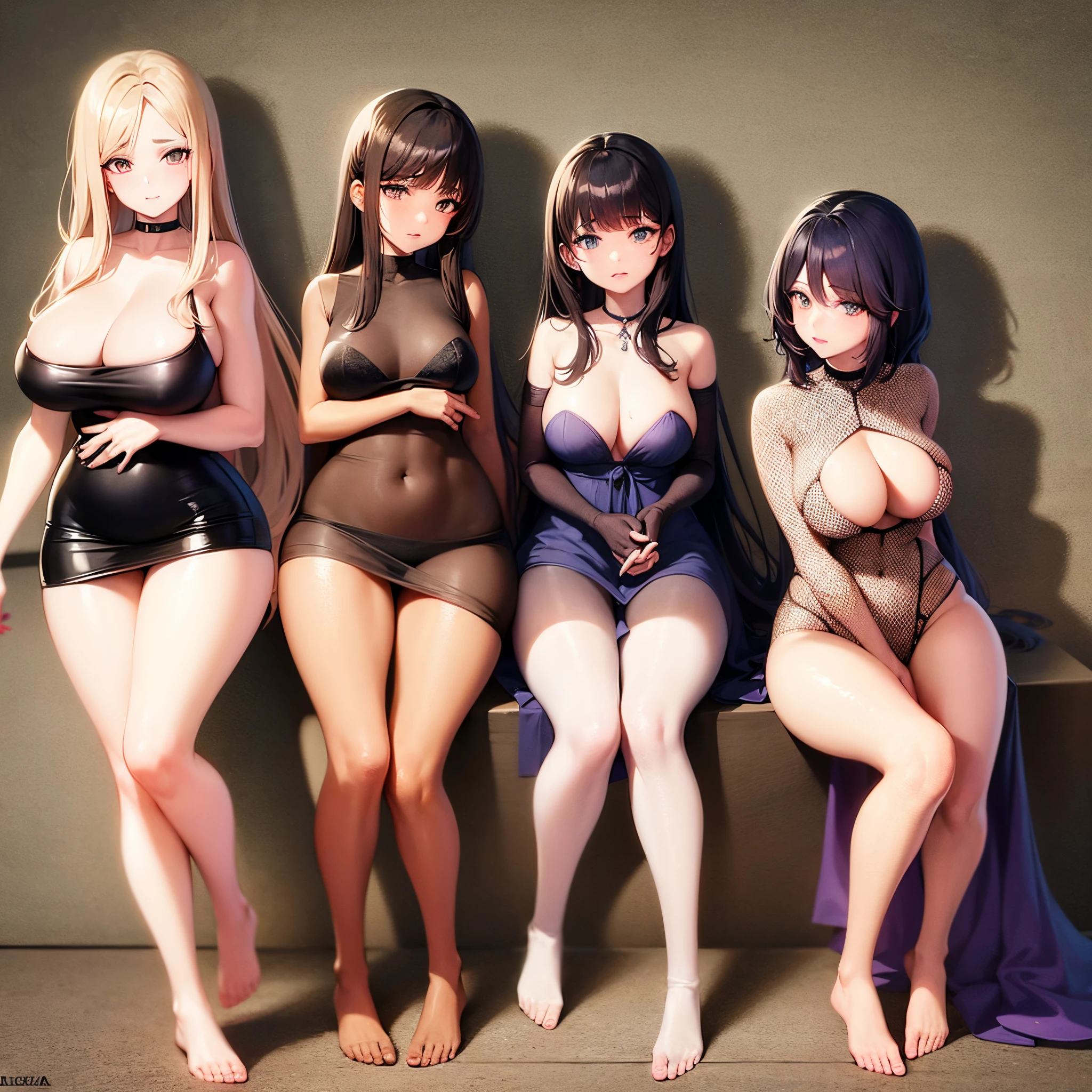 Enormes pechos escote, sin sujetador, sin bragas, cara pervertida, Shows your feet, descalza, muslos grandes, ojos morados, pelo negro, acostada, 2 piernas, 2 brazos, 2 pies, 2 manos, 5 dedos en manos y pies, desnuda, sin bragas, sin sujetador, se le ven los senos, se le ve la vagina