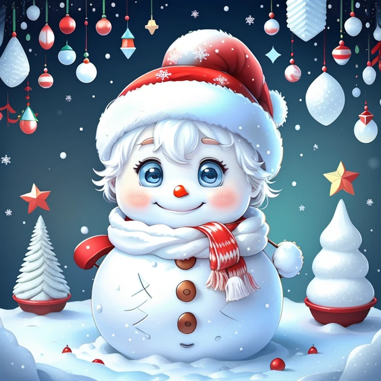 (cute baby snowman smiling with snow and christmas tree), Munchkin ,Geometric multidimensional wall portrait, livro de arte, Tchibi,
Yang08k, Beautiful, Colouring,
Obras, of the highest quality, best quality, Arte Oficial, Beautiful and Aesthetic,