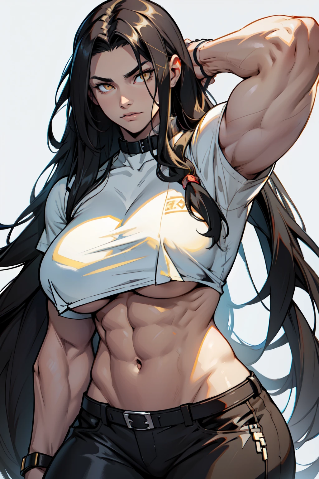 1 girl muscular pale skin muscular muscular muscular black hair yellow eyes huge breasts muscular muscular long hair long hair long hair long hair long hair long hair long hair long hair huge breasts long hair long hair long hair long hair muscular muscular long long long long long long long long long tight shirt tight pants underboob