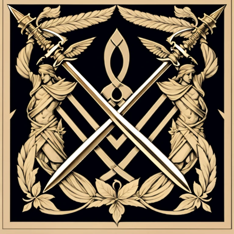 only two crossed swords