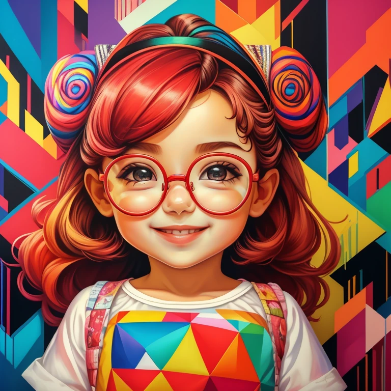 (cute baby girl smiling with and glasses and big lollipop) stylized identical to 1940 |)), acolchoamento ,multidimensional geometric wall PORTRAIT, arte, Chibi,
Yang016K, lindo,(( cor vermelha predominante, rosa e branco))
Primary works, qualidade superior, melhor qualidade, Arte Oficial, Beautiful and Aesthetic,), Eduardo Kobra acolchoamento ,multidimensional geometric wall PORTRAIT, arte, Chibo,detalhes