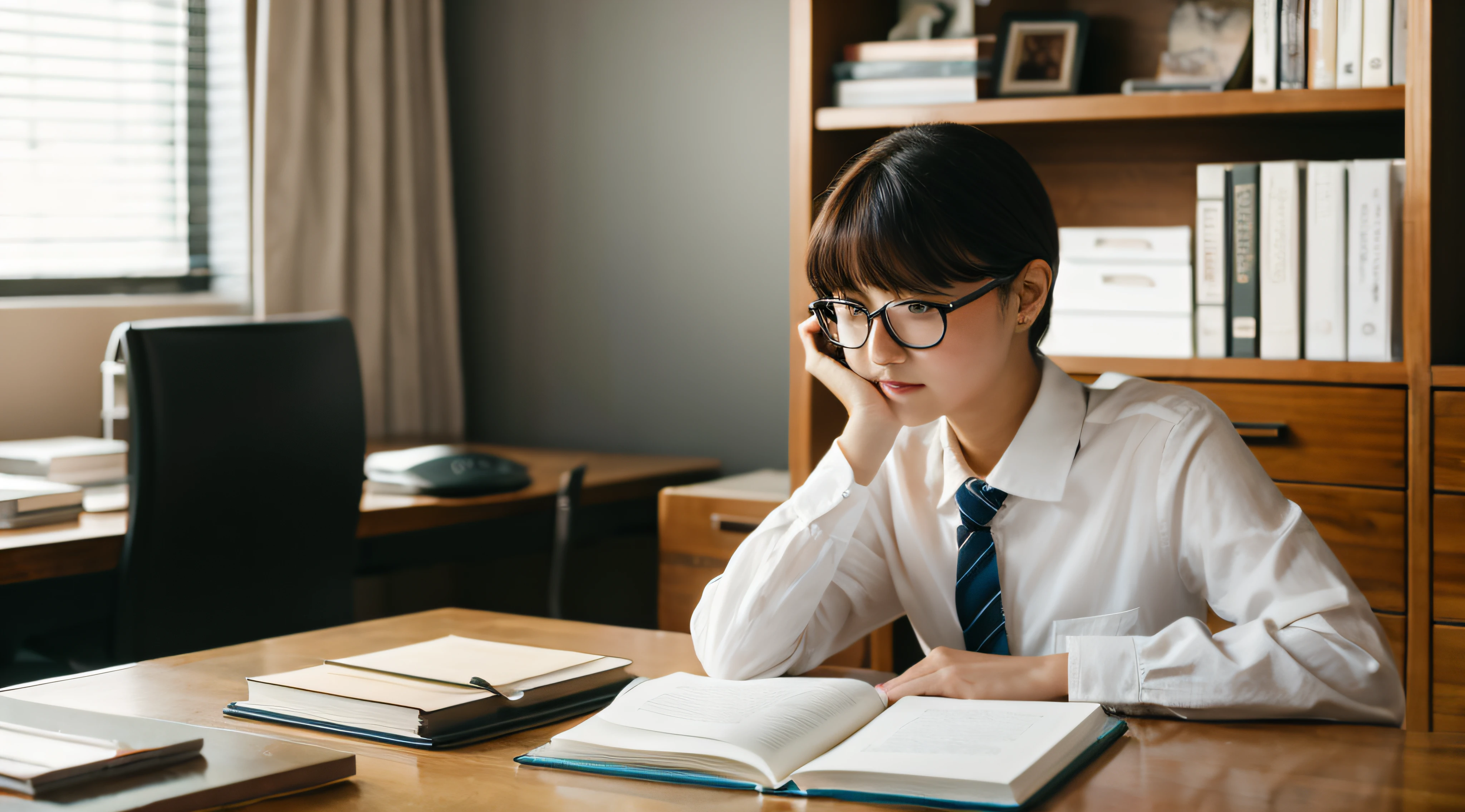 glasses and desk