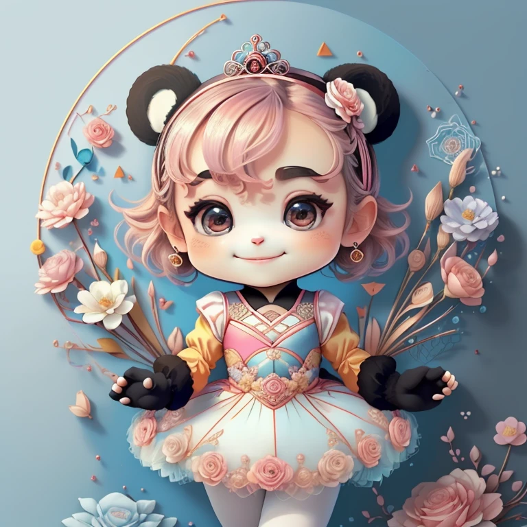 ) ((((cute  panda smiling with a ballet dancer dress and flowers) ((Mikey)) - Criador: Walt Disney2023) ), ,, ( Walt Disney acolchoamento ,multidimensional geometric wall PORTRAIT, arte, Chibi,
Yang08k, lindo, Colouring,Rose
Primary works, qualidade superior, melhor qualidade, Arte Oficial, Beautiful and Aesthetic,)) ), ,,  Walt Disney acolchoamento ,multidimensional geometric wall PORTRAIT, arte, Chibi,
Yang08k, lindo, (Colouring, rosa), amarelo ,azul ,vermelho e branco)
Primary works, qualidade superior, melhor qualidade, Arte Oficial, Beautiful and Aesthetic,