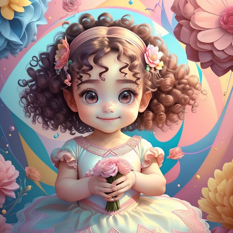 ) ((((cute  with curly hair smiling with a ballet dancer dress and flowers) ((Mikey)) - Criador: Walt Disney2023) ), ,, ( Walt Disney acolchoamento ,multidimensional geometric wall PORTRAIT, arte, Chibi,
Yang08k, lindo, Colouring,Rose
Primary works, qualidade superior, melhor qualidade, Arte Oficial, Beautiful and Aesthetic,)) ), ,,  Walt Disney acolchoamento ,multidimensional geometric wall PORTRAIT, arte, Chibi,
Yang08k, lindo, (Colouring, rosa), amarelo ,azul ,vermelho e branco)
Primary works, qualidade superior, melhor qualidade, Arte Oficial, Beautiful and Aesthetic,