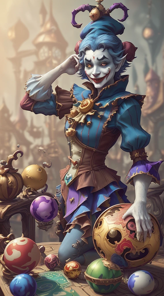 jester puppet in the shadow of a crown