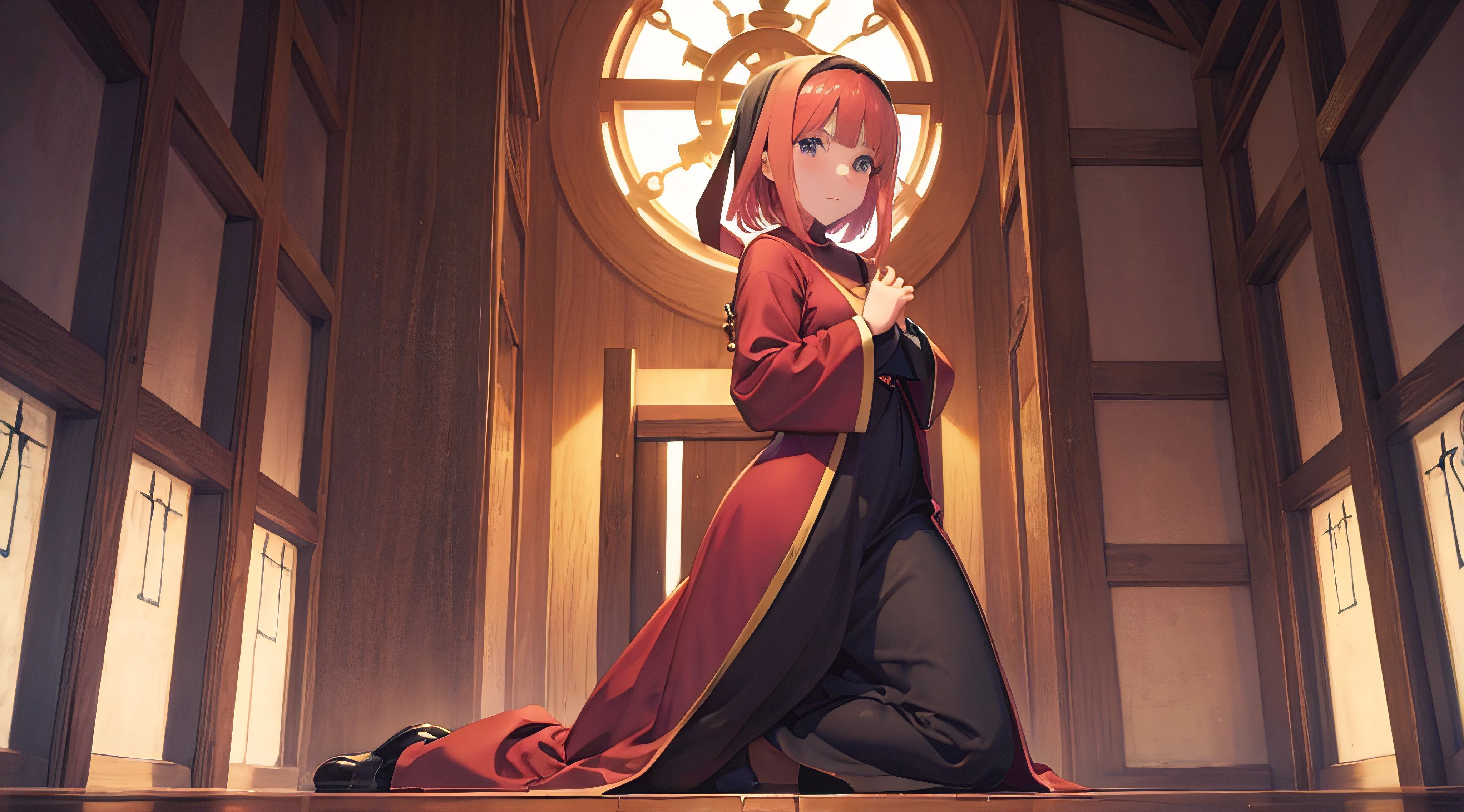 Nino Nakano,Pose sexy,vestido de monja,santuario