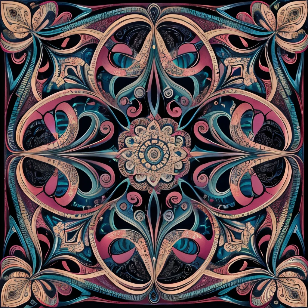 Official Art、unity 8k wall paper、ultra-detailliert、Beautifully Aesthetic、masterpiece、top-quality、(Zentangle、a Mandala、Tangles、Tangles)、(Fractal Art:1.3)、ighly detailed、Dynamic angles、The most beautiful forms chaos、elegent、Brutalist design、Vibrant colors、romantism、