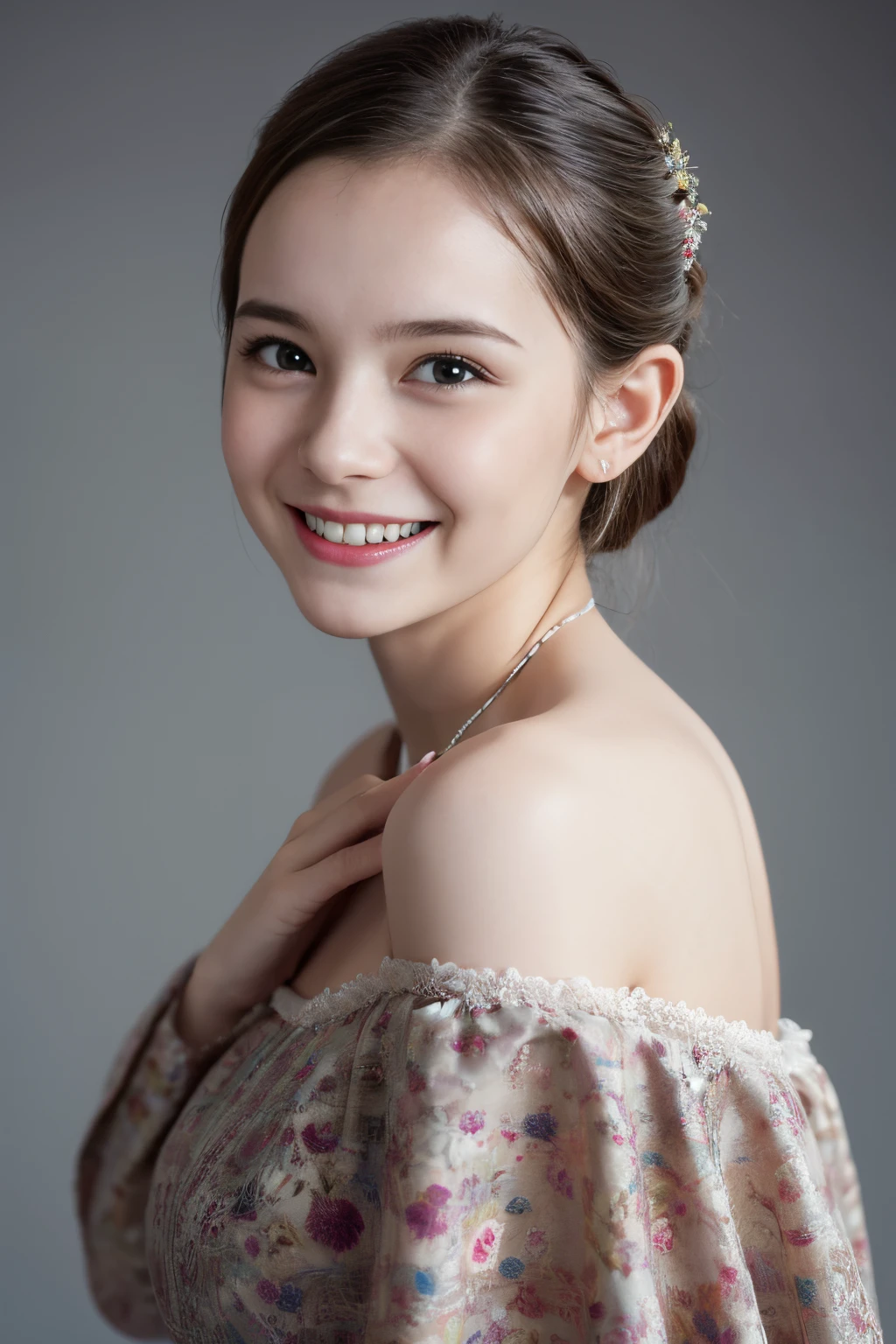 Masterpiece, Best quality, 8k, 18 years old, Raw photo, absurd, Award-winning portrait, joyful smile, pure, Norwegian, elegant dress