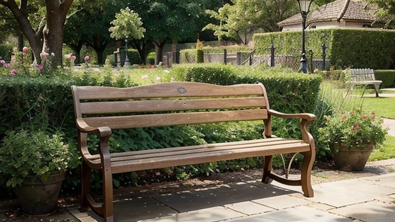 wooden bench, pretty bench, park bench, resting area, garden, simple sitting bench, classic sitting bench