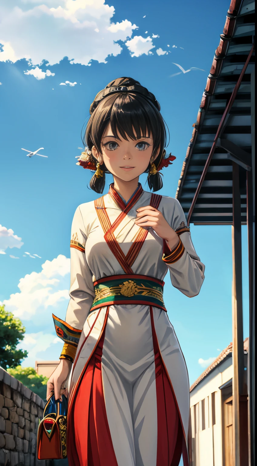 Estilo anime, a beautiful random ethnic young woman, Traje futurista, Lugar futurista