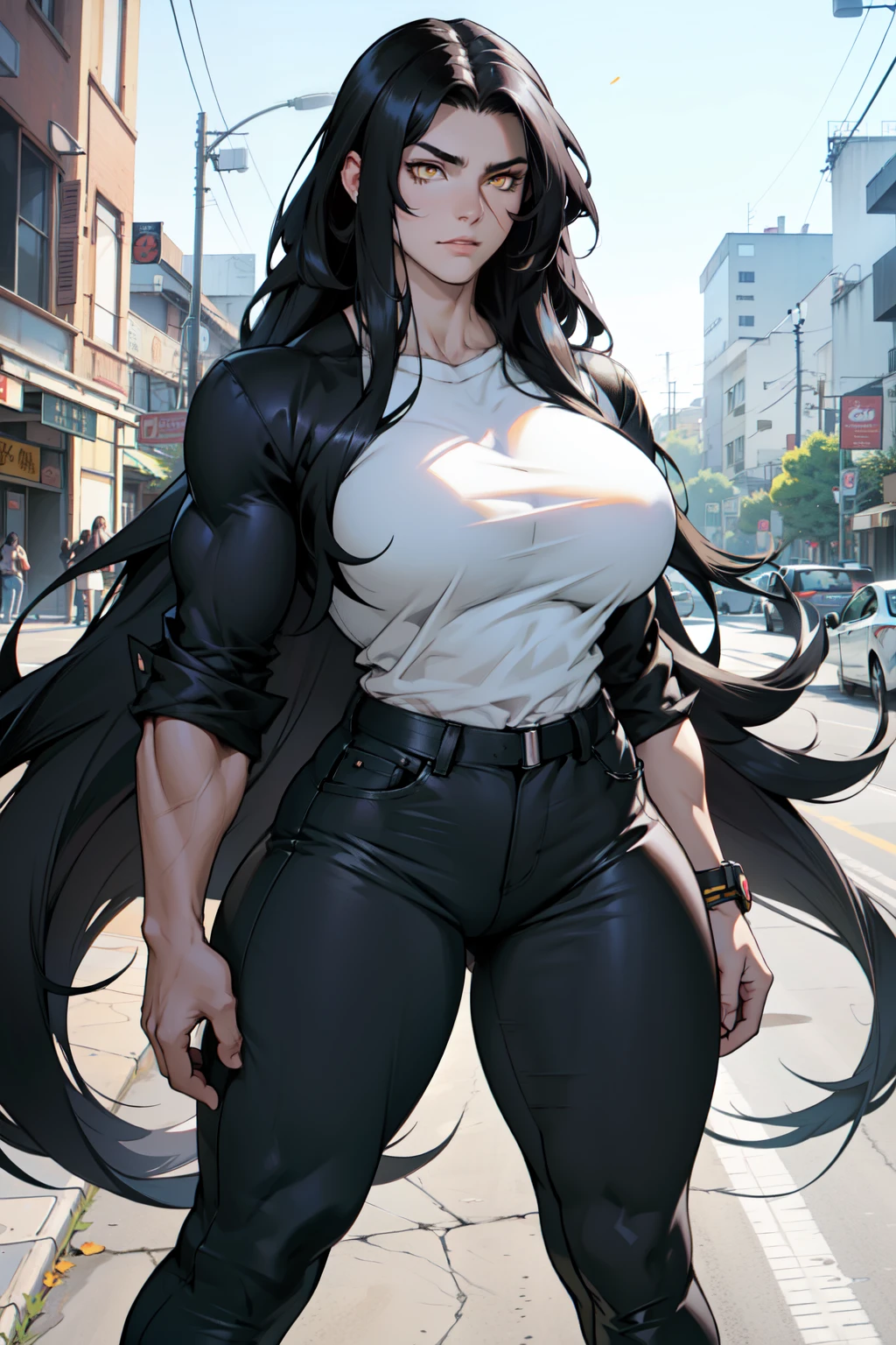 1 girl muscular pale skin muscular muscular muscular black hair yellow eyes ???????????? muscular muscular long hair long hair long hair long hair long hair long hair long hair long hair  ???????????? long hair long hair long hair long hair  muscular muscular long long long long long long long long long tight shirt tight pants