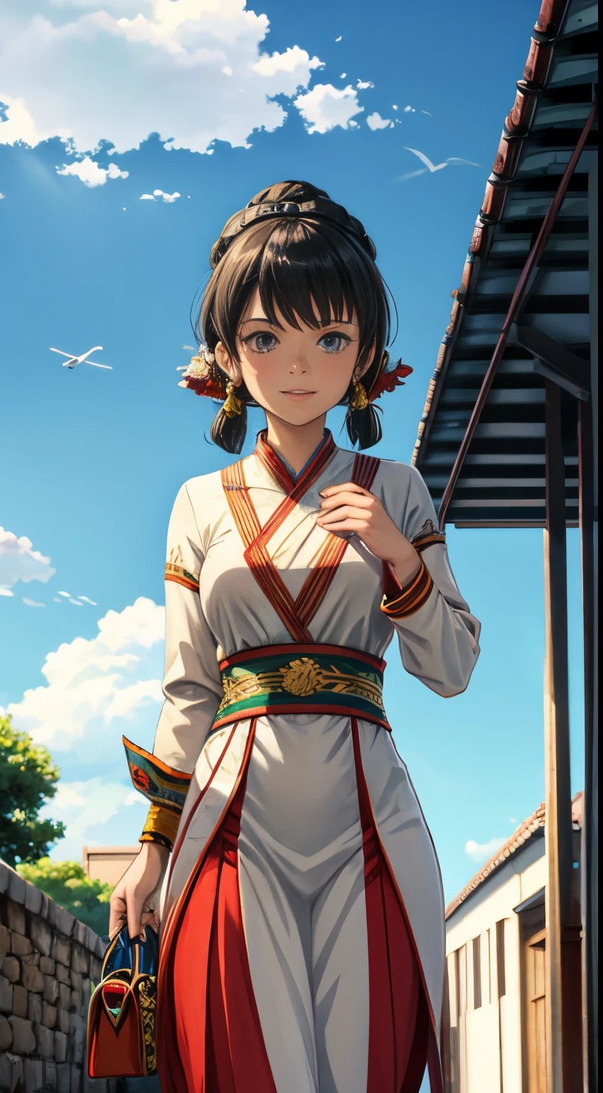 Estilo anime, a beautiful random ethnic young woman, Traje futurista, Lugar futurista