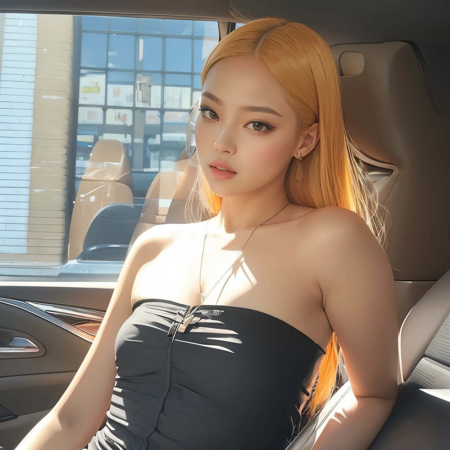 Araffe woman sitting in a car with a cell phone in her hand, jennie blackpink, jossi do blackpink, Parque Roseanne do Blackpink, taken in the early 2020s, Dom Yunjoo, linda mulher coreana jovem, Mulher sul-coreana bonita, Heonhwa Choe, Retrato de Jossi de Blackpink, sentada em seu carro, jia