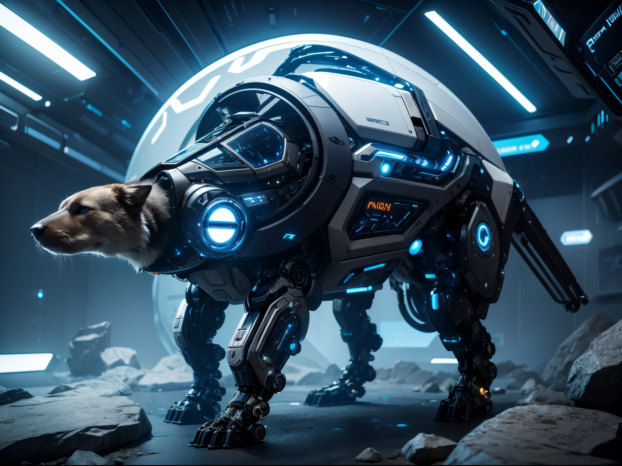 Infuse the beauty of the natural world with futuristic bionic enhancements. Imagine animals with cybernetic limbs, augmented senses, and digital patterns seamlessly integrated into their fur or feathers. Showcase the balance between nature and technology in this hybrid ecosystem.