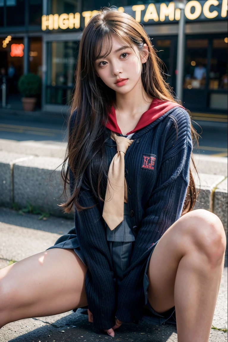 ulzzang -6500-v1.1, (Raw foto:1.2), (Photorealistic:1.4), Beautiful detailed girl, very detailed eyes and face, Beautiful detailed eyes, (wet crotch:1.5),Ridiculous, Unbelievably ridiculous., huge file size, (very detailed wet ), high resolucion, Very detailed, Best Quality, masutepiece, ((High school girl wearing school uniform:1.2)), Illustration, Very detailed, NFFSW (english) (english) (english) (english) (english) (english) (english), integrated, 8K wallpaper, amazing, delicate detail, masutepiece, Best Quality, Highly detailed ticker Unity 8K wallpapers, face light, movie light, 1girll, , ((Spread your legs and show me your wet side )), ((Dynamic Pose))), (Camel's toe), (half), (Legs sitting with knees bent and crotches apart))、Big