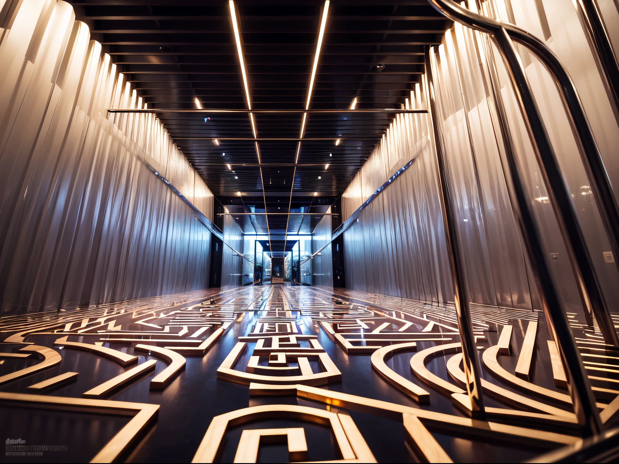 Construct an endless maze of mirrors, each reflecting a slightly altered version of the scene. Play with perspectives, lights, and angles to create a mesmerizing and visually challenging environment. Push the boundaries of realism and abstraction within the confines of the mirrored labyrinth.