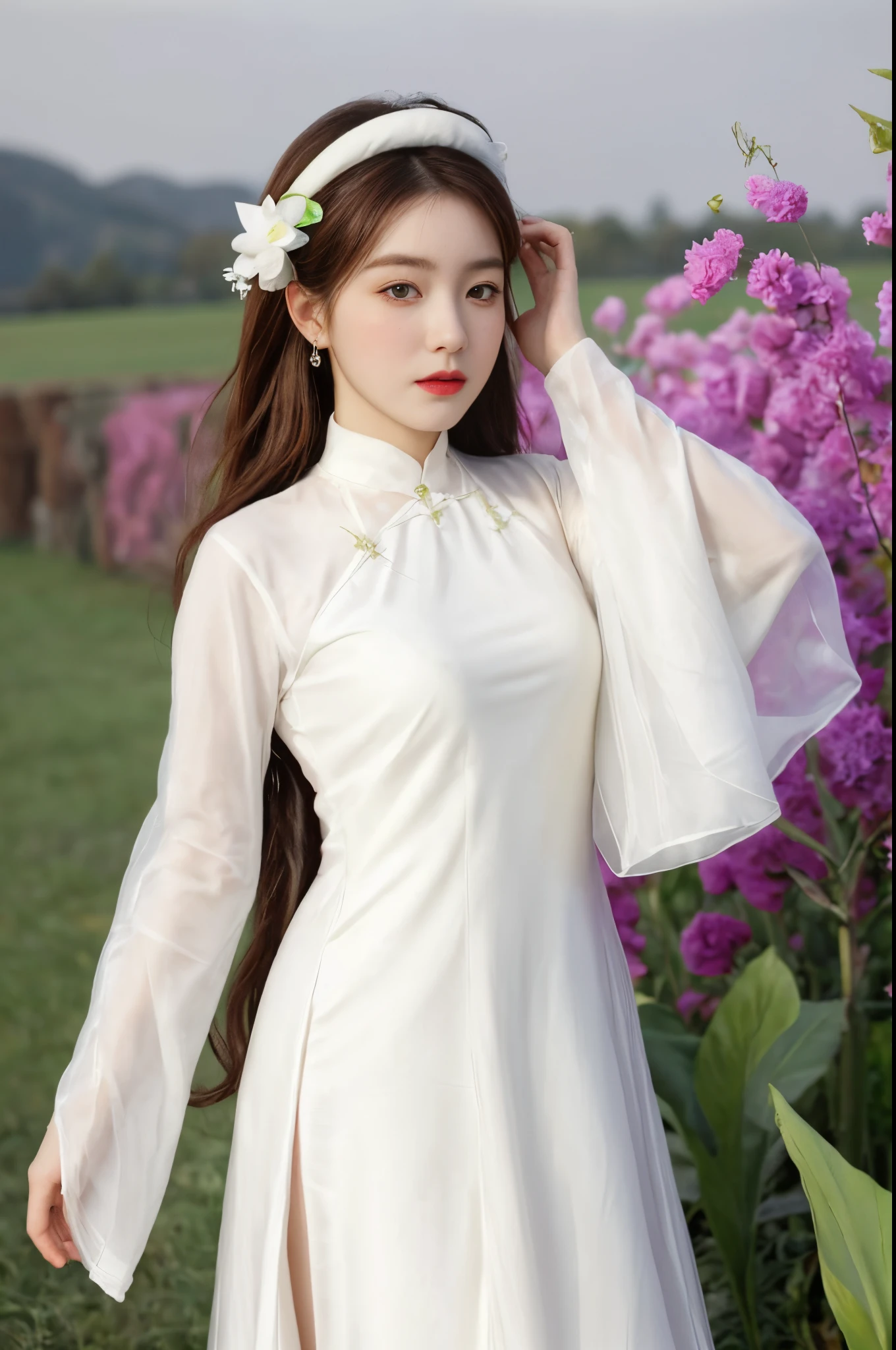 (8k, RAW photo:1.2), best quality, ultra high res,dramatic angle,(fluttered detailed color splashs), (illustration),(((1 girl))),(long hair),(rain:0.9), (Headdress:1.4),There is an ancient palace beside the girl,Hanfu,(Key Points),Color ink painting,(Splash of Color),Splash of Color,(((colorful))),(sketch:0.8) , Masterpiece, best quality, beautiful painted, highly detailed,(denoising:0.6),[splash ink],((ink refraction)), (beautiful detailed sky),moon,highly,detaild,(masterpiece, best quality, extremely detailed） CG Unity 8k Wallpaper，masterpiece，best quality，Ultra Detailed），（Lycoris）. qipao open V-chested clothes Thin silk lace dress short skirt , (huge ，cleavage),, white pink, blue ，best qualtiy，tmasterpiece，Ultra-high resolution，（Reality：1.4），RAW photogr，（True skin texture：1.3），（filmgrain：1.3），（Selfie angle），1个Giant Breast Girl，Beautiful eye and face details，tmasterpiece，Best quality at best，，The chest more exposed， detailed hair, bra pink , detail 8k, full body, lace petticoat, fan handle