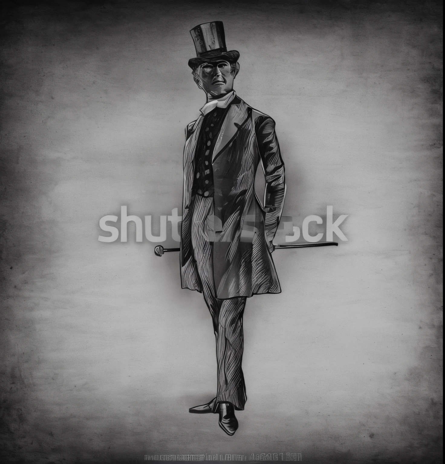 use esta imagem como base e crie um desenho preto e branco de um homem elegante antigo