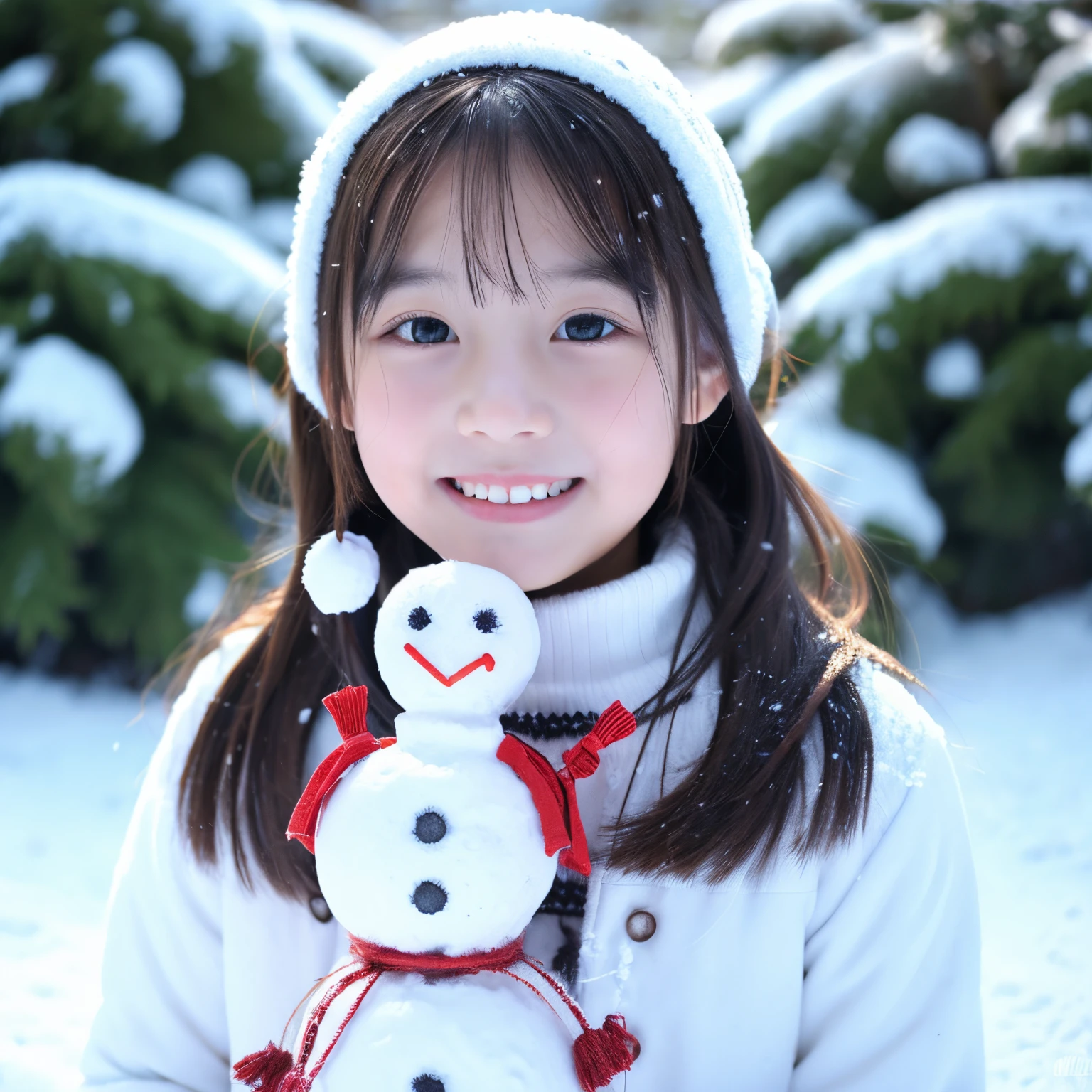 Girl with snowman image