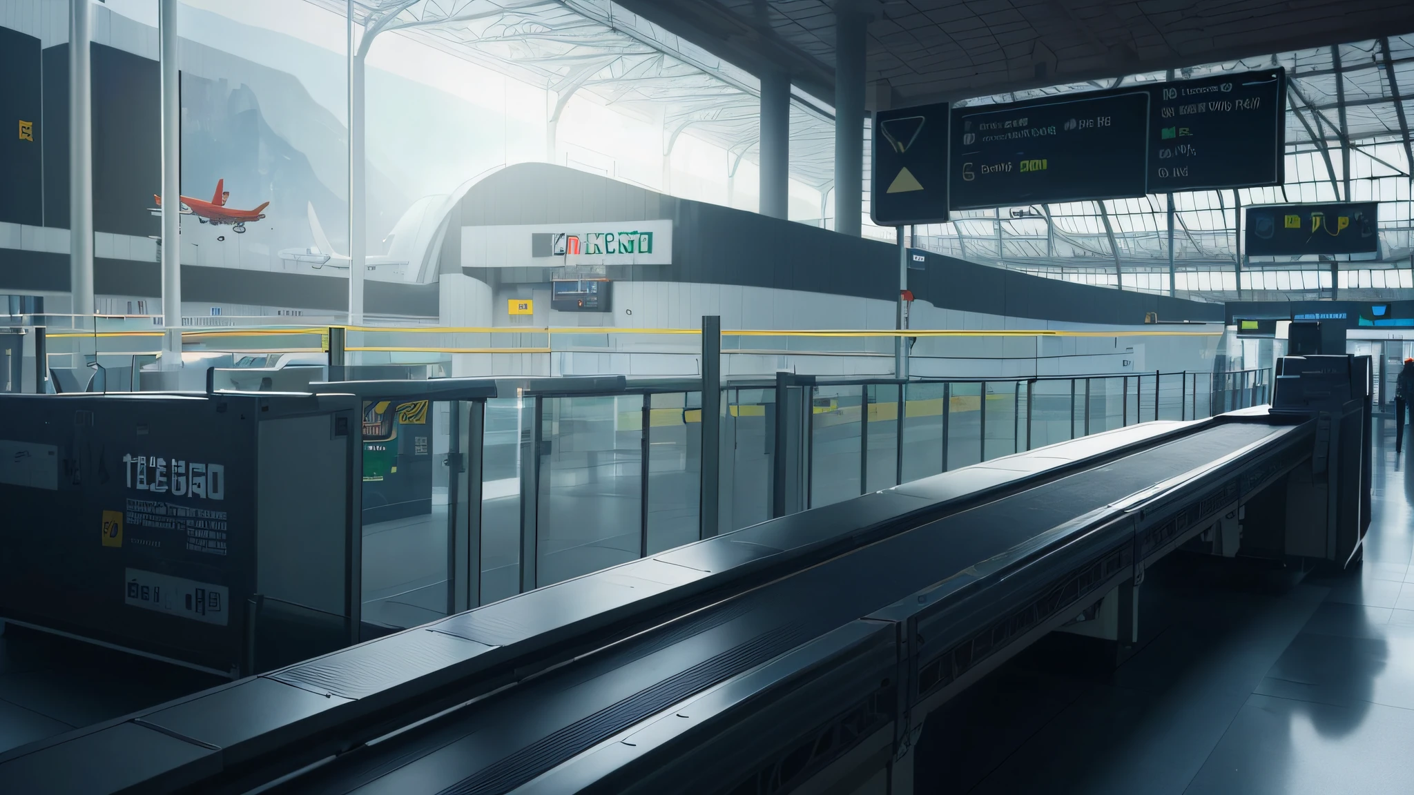There is a box on a conveyor belt in a airport, a stock photo by Oton Gliha, Reddit, Neoism, quixel megascan, cosmoport, captura, airport, gazeta, goto Fujita, description, contraposto, Getty images pro shot, juxtaposed, nekro, guido