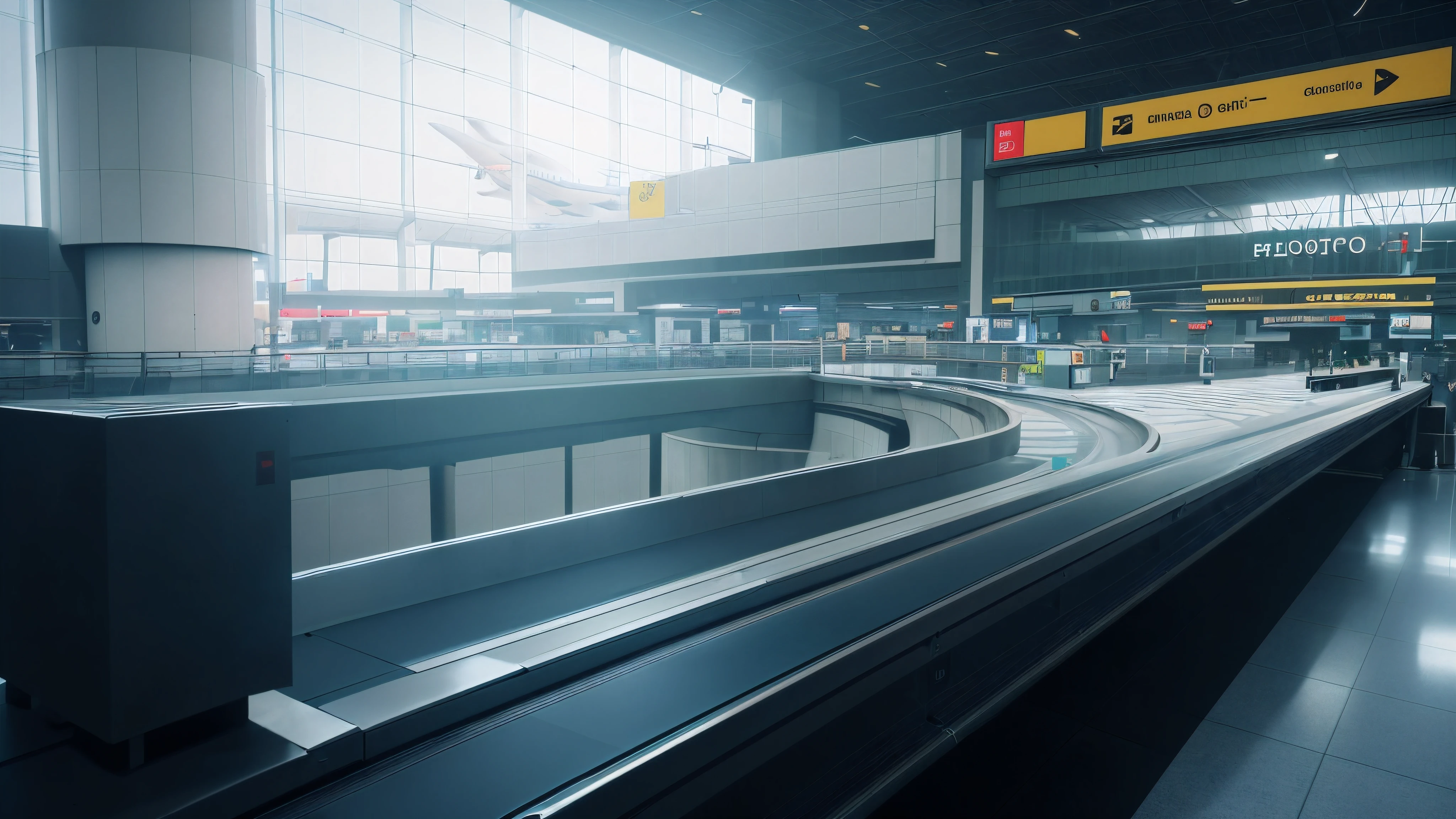 There is a box on a conveyor belt in a airport, a stock photo by Oton Gliha, Reddit, Neoism, quixel megascan, cosmoport, captura, airport, gazeta, goto Fujita, description, contraposto, Getty images pro shot, juxtaposed, nekro, guido